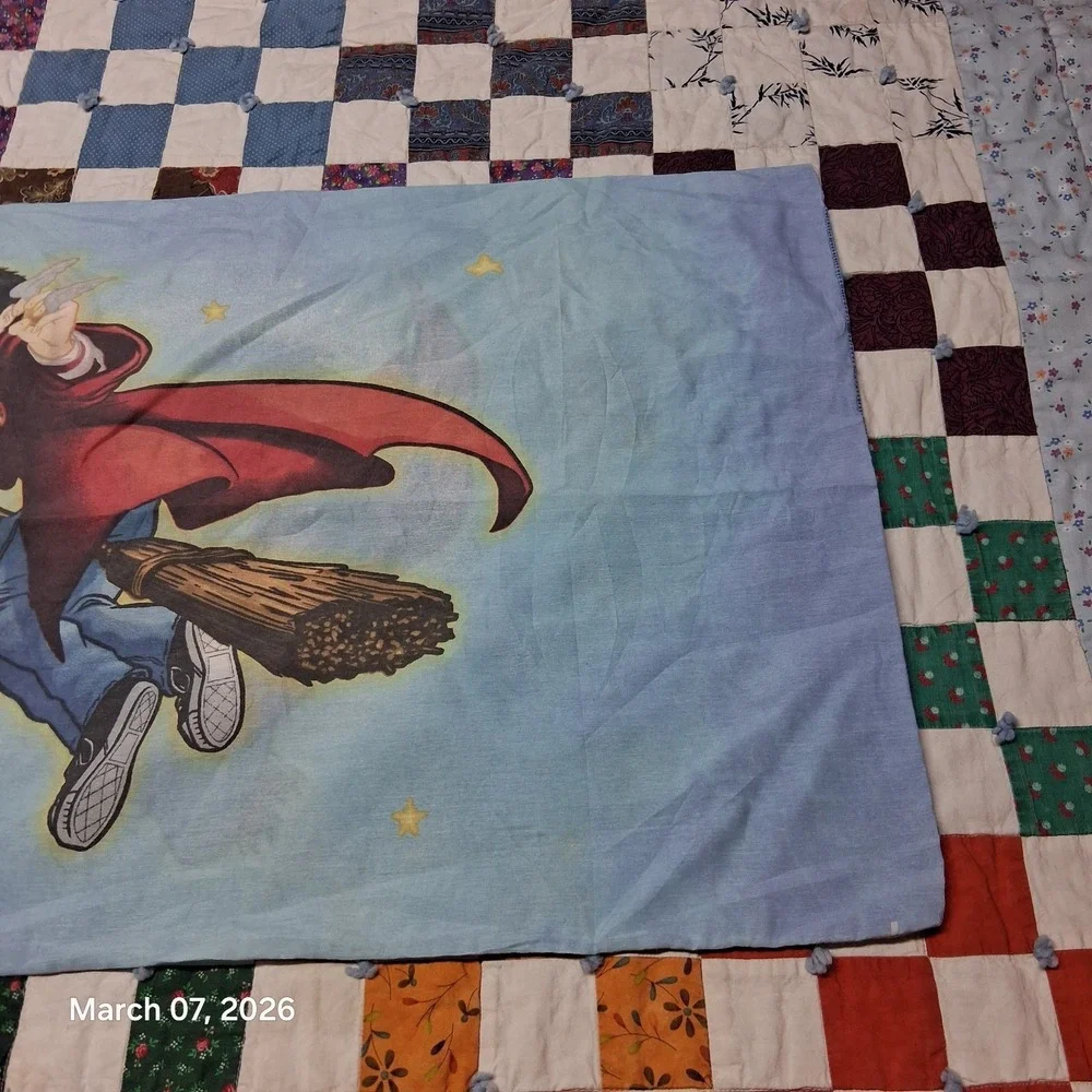 Vintage‎ Harry Potter and The Golden Snitch Quidditch  Pillow Case Book Series